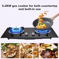 Tempered Glass Embedded Double Burner Gas Stove Household Kitchen Cooktop Liquefied Gas Stoves