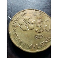 Duit Syiling 50 Sen Tahun 2016 Error Coin