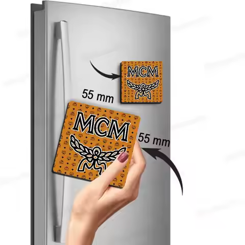 Fashion M-MCM Logo Personalized Picture Refrigerator Magnets Square Wedding Favors Magnetic Decorati