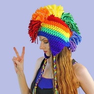 Adult Funny Hat Knitted Hat Halloween Supplies cos Dress Up Tassel Red Crown Roman Hat 5.22