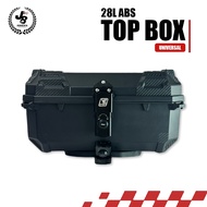 Universal 28L ABS Motorcycle Top Box || Motorbike Storage Box || Black || Motorcycle Accessories