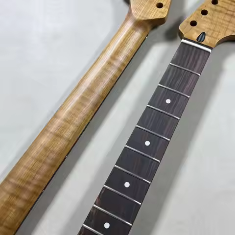 ST Big Headstock Roasted Flame Maple Strat Neck Rosewood Fingerboard Dot Mark ST Electric Guitar Rep