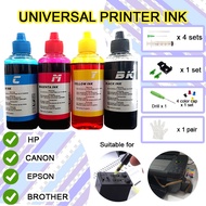UNIVERSAL INKJET PRINTER REFILL COMPATIBLE INK 100ML BLACK / CYAN / MAGENTA / YELLOW FOR HP / CANON / EPSON / BROTHER