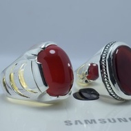 葉門Aqeeq戒指 Akik戒指 Kabadi Yaman Bague 925純銀 男士手工