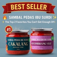 [100% Authentic Indonesia] Sambal Premium Ibu Surdi Bundle 200gx2 | Tuna & Vegan Ready to Eat