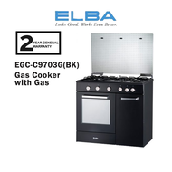 ELBA 70L Gas Cooker with Gas Oven EGC-C9703G(BK) /  EGC-C9703G / EGCC9703G (Black) / Electrolux 90cm