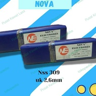 kawat las stainless steel NOVA ELECTRODES 309 2.6mm (harga 1pack 5kg)