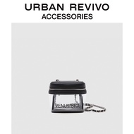URBAN REVIVO ใหม่ อุปกรณ์เสริมสุภาพสตรี อินเทรนด์ เย็บเย็น กระเป๋าสี่เหลี่ยมเล็ก AW14TB4N2013 True Black