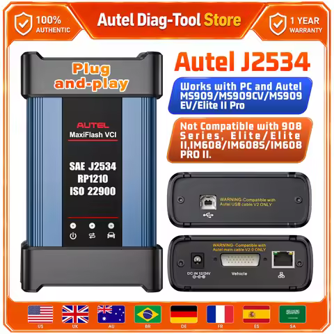 Autel MaxiFlash VCI Kit Bluetooth Vehicle Communication Interface J2534 ECU Programming DoIP/CAN FD/