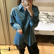 Kowie Korea  jaspal (053) เสื้อเชิ้ตสีพื้น แขนยาวคอปก