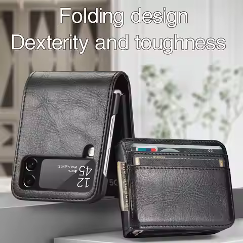 for Samsung Z Flip 8 7 4 3 6 5 Flip8 flip7 FE Flip6 flip5 Leather Case for Samsung Galaxy Z Flip 4 3