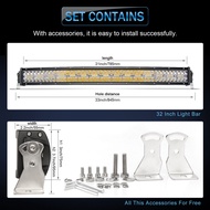 ส่งจากไทย 32นิ้ว 2150W 43000LM มุมกว้างพิเศษ 12D REGLETOR 3-ROW Spot Flood Combo เส้นโค้ง Driving Wo
