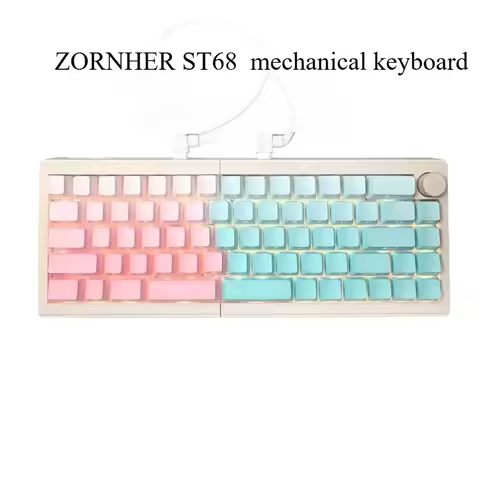 ZORNHER ST68 Split Keyboard Customized Rgb Tri-mode Wireless Ergonomic Mechanical E-sports Game Offi