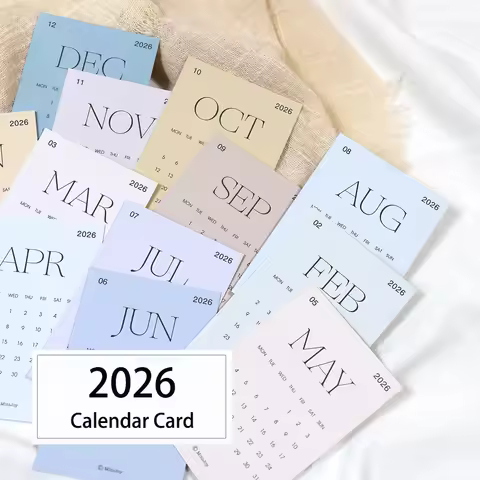 12 Sheets 2026 Calendar Card A5 A6 A7 Loose Leaf Notebook Planner Journal 2026 Calendar Accessory Of