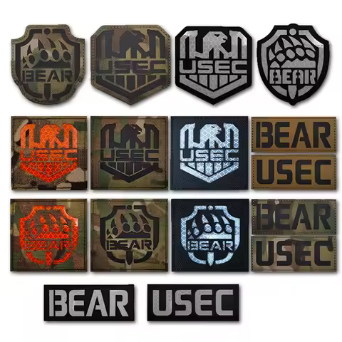 Russia Escape from Tarkov USEC BEAR PVC Patch Embroidered Patches Russian Game Infrared Reflective I