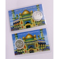 1 dirham, brun@i Darussalam silver Perak 999 card certificate