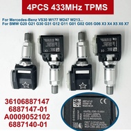 4PCS TPMS Tire Pressure Sensor 433MHz 36106887147 A0009052102 For Mercedes-Benz VS30 W177 W247 W213 