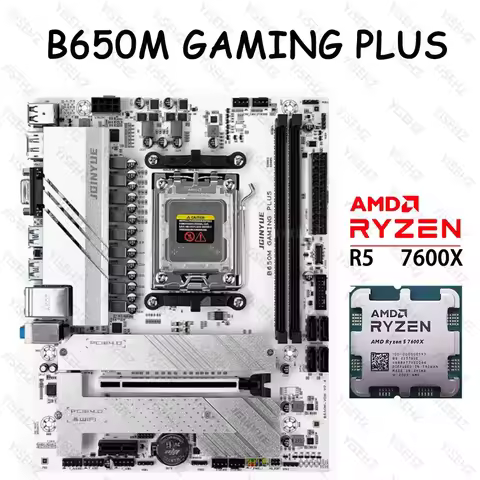 JGINYUE B650M AM5 Motherboard Ryzen 5 7600X CPU Processors DDR5 dual channel Memory RAM RAM M-ATX B6