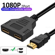 1 In 2 Out 1080P HMDI Splitter Cable Dual Ports Conversion Male To Female Adapter For Laptop TV Moni