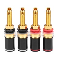 4Pcs Hifi Speaker Terminal Binding Post Pure Copper Gold Plated Amplifier Connector Replacement for