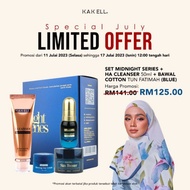 ( CLAIM VOUCHER ) KAK ELL SET MIDNIGHT SERIES + HA CLEANSER 50ML + TUDUNG BAWAL HQ