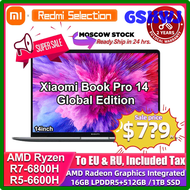 [Moscow Stock] Xiaomi Book Pro 14 Laptop Ryzen R5-6600H/R7-6800H 16Gb 512G/1T SSD 2.8K 90Hz Screen Notebook Global Version PC