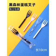 Plastic Fork Fruit Pastry Fork Fruit Pick Disposable 85 c Black Forest Cake Fork Individually Packag