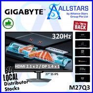 Gigabyte M27Q3 Gaming Monitor / 27" IPS QHD / 320Hz, HDMI+DP (Warranty 3years on-site Gigabyte SG)