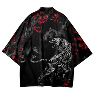 COD Black Kimono Cardigan Men Women Japanese Obi Men Yukata Boy Haori Anime Tiger Coat Japanese Trad