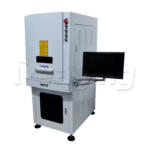 Enclosed Fiber Laser Marking Engraving Machine with Raycus Source 30W 50W 100W 200W EzCad Control So