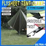 Flysheet Clip Camping Tent Twist Crocodile Tarp Clamp Tarpaulin Canvas Cloth Buckle Awning Wind Rope Shark Klip Khemah