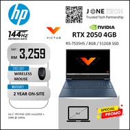 HP VICTUS GAMING 15 - 15.6" FHD 144Hz ( R5-7535HS / 8GB / 512GB SSD / RTX2050 4GB / W11 )