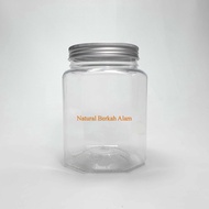1 L Pet Hexagonal Nat Eid Cookie Jar Plastic Jar/ Aluminum Lid Jar/ Nastar Jar/ Cookie Jar/ 1 L Jar/