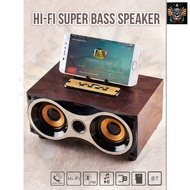 SPEAKER BLUETOOH,SPEAKER MINI,SPEAKER Vintage Wooden Stereo Bass Speaker Bluetooth/USB/TF/AUX Pembes