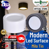 【New】LED 4" 5" 7" 12W 20W 28W Surface mount Downlight Ceiling Light Lamp Lampu (White) (coolwhite) (warmwhite) Milo Tin