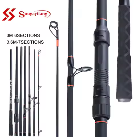 Sougayilang 3.0M 3.6M 6/7 Sections Carp Fishing Rod Protable Carbon Fiber Spinning Feeder Rod Travel