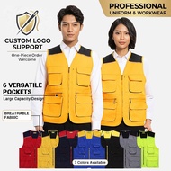 Work Vest Multi Pocket Vest Custom Logo Workwear Breathable Vest