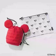 日本 Disney Mickey Mouse 米奇 雜誌附錄 長方 收納袋 索繩袋 套裝