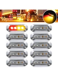 10入組10v-30v 4led拖車邊緣標誌燈,適用於汽車貨車船用燈尾端警告剎車燈