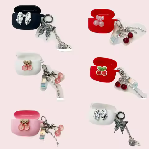 luxury Cover For Xiaomi redmi Buds 4 Pro /buds4 active /4lite Case with keychian Silicone earphones 