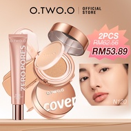 O.TWO.O 2pcs Makeup Set With Primer + 2 In 1 Cushion Foundation & Compact Powder Set Solekan 2pcs