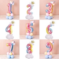 107cm Gradient Color Number Column Road Guide Balloon Children Baby One Hundred Days Birthday Party 