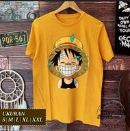 KAOS ONE PIECE DISTRO | -SHIRT DISTRO ONE PIECE PRIA WANITA KUNING