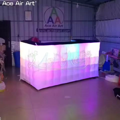 Nice Inflatable Bar Table Pop Up Pub Counter DJ Booth for CLUB with LED Lighting and Free Printing