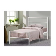 [A-STAR] SINGLE CLASSIC SIMPLE BLACK WHITE METAL BED FRAME (FREE 5inch Mattress Included)