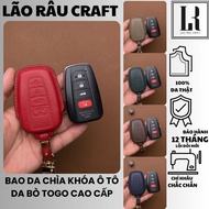 Leather car key case for Toyota (Camry 2019-2024, Cross 2022-2025) genuine Togo cowhide car key cove