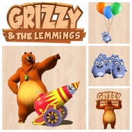 Grizzy&the lemmings theme cartoon cute hot stamping sticker fashion clothing luggage decoration acce