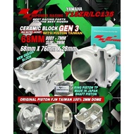 HI POWER HIPOWER YAMAHA LC135 68MM RACING CERAMIC BLOCK KIT WITH  FJN FORGED PISTON +BODY 7MM +SLIP 