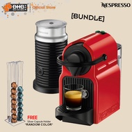 [BUNDLE] Nespresso A3C40-ME-RE-NE Inissia Coffee Machine Ruby +Aeroccino 3 Milk Forther +Capsule Holder *RANDOM COLOR*