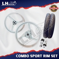 Y125ZR 135LC V8 SPORT RIM 3BATANG COMBO TYRE EMAX ENKEI ORANGE BLACK WHITE Y125ZR 135LC V8